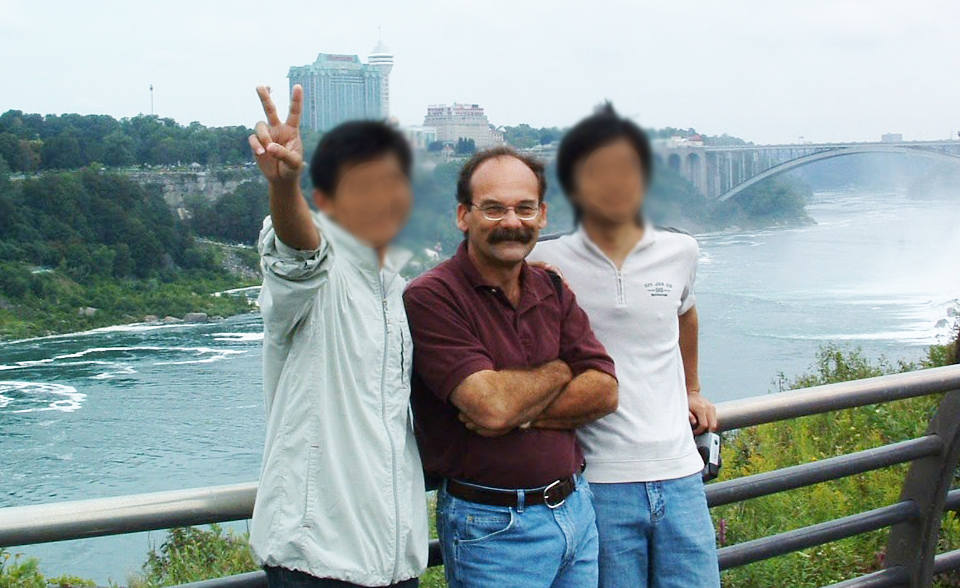 Mike Burt at Niagara Falls with international students